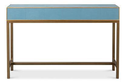 Gideon Shagreen Console Table- Chambray Blue - Chapin Furniture