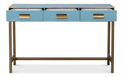 Gideon Shagreen Console Table- Chambray Blue - Chapin Furniture