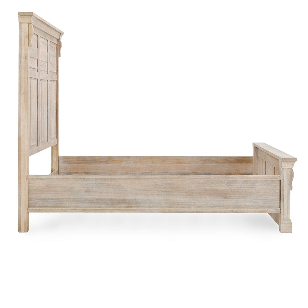 Adelaide Wood White Wash Bed-Queen - Chapin Furniture