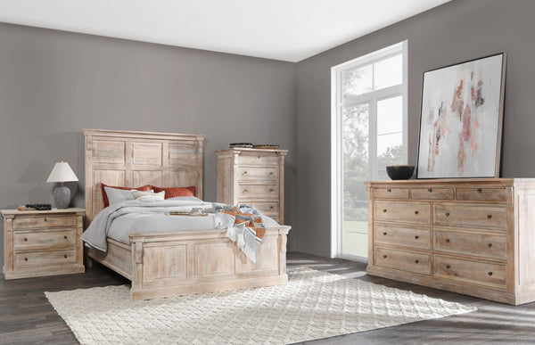 Adelaide Wood White Wash Bed- California King - Chapin Furniture