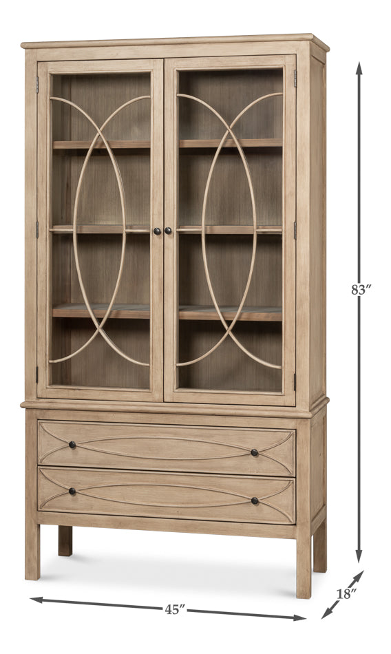Cecile Bookcase- Beige - Chapin Furniture