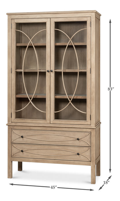 Cecile Bookcase- Beige - Chapin Furniture
