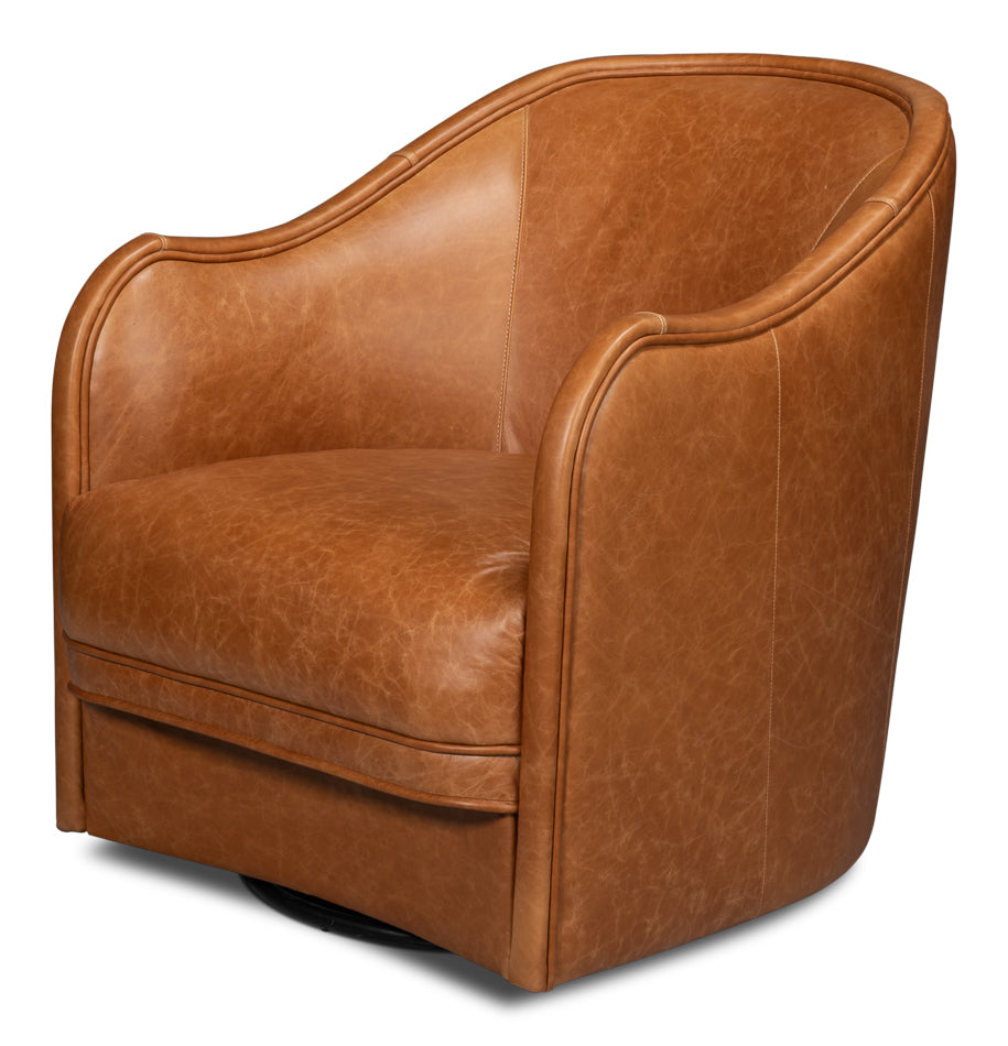 Braxton Leather Swivel Chair