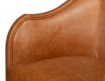 Braxton Leather Swivel Chair- Brown - Chapin Furniture