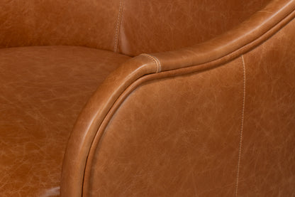 Braxton Leather Swivel Chair- Brown - Chapin Furniture