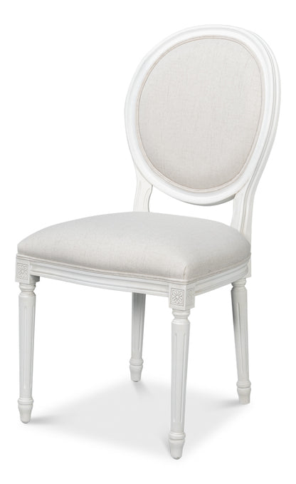 Hugo Oval Side Chair, Cortina White- Set of 2 - Chapin Furniture