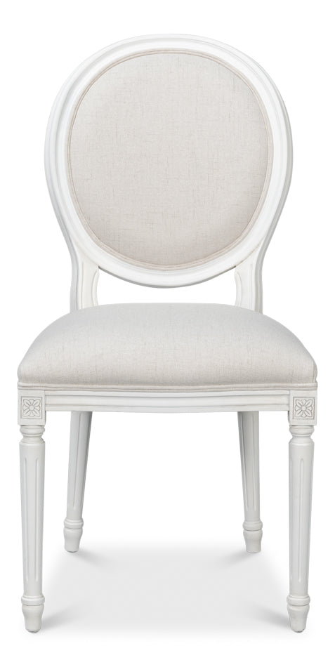 Hugo Oval Side Chair, Cortina White- Set of 2 - Chapin Furniture