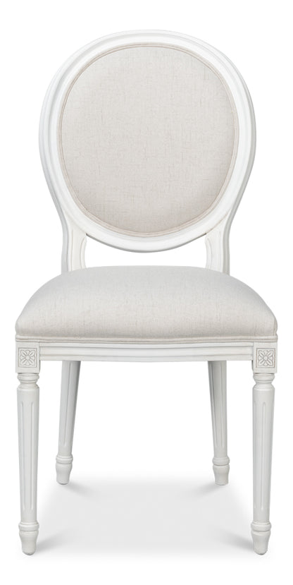 Hugo Oval Side Chair, Cortina White- Set of 2 - Chapin Furniture