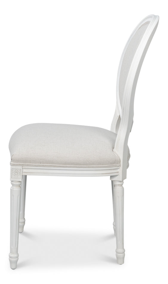 Hugo Oval Side Chair, Cortina White- Set of 2 - Chapin Furniture