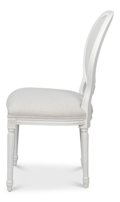 Hugo Oval Side Chair, Cortina White- Set of 2 - Chapin Furniture