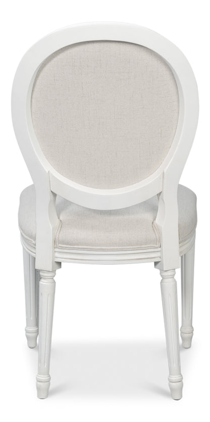 Hugo Oval Side Chair, Cortina White- Set of 2 - Chapin Furniture