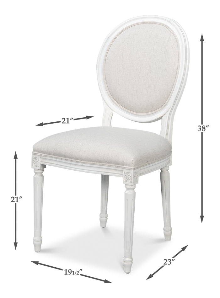 Hugo Oval Side Chair, Cortina White- Set of 2 - Chapin Furniture