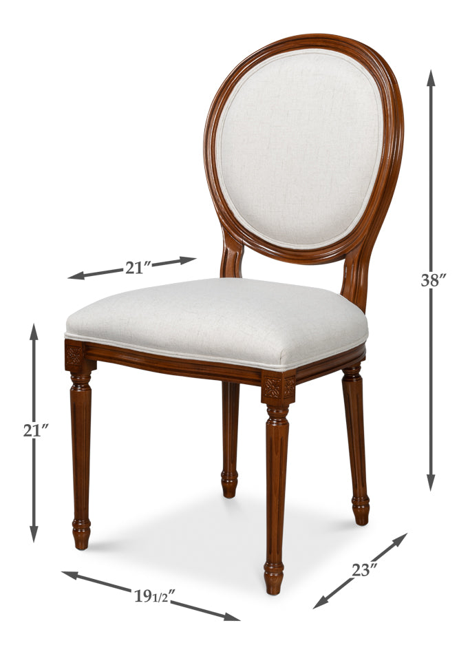 Hugo Oval Side Chair, Old World Walnut- Set of 2 - Chapin Furniture