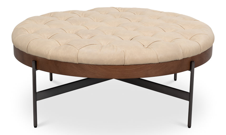Corbet Cocktail Ottoman- Cappucino White - Chapin Furniture