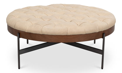 Corbet Cocktail Ottoman- Cappucino White - Chapin Furniture