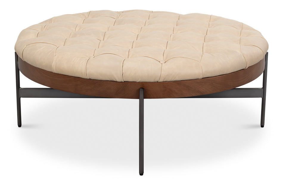 Corbet Cocktail Ottoman- Cappucino White - Chapin Furniture