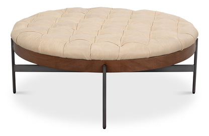 Corbet Cocktail Ottoman- Cappucino White - Chapin Furniture