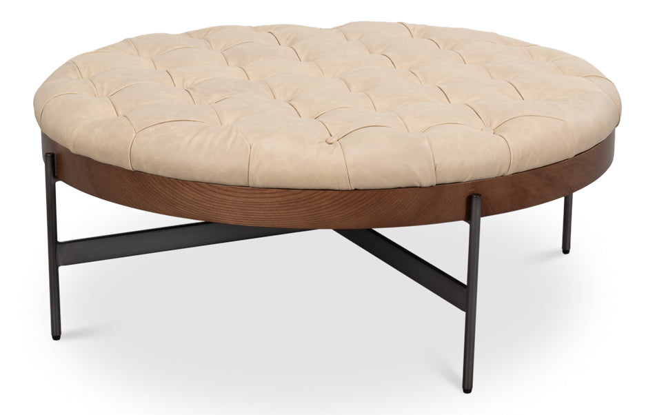 Corbet Cocktail Ottoman- Cappucino White - Chapin Furniture