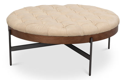 Corbet Cocktail Ottoman- Cappucino White - Chapin Furniture