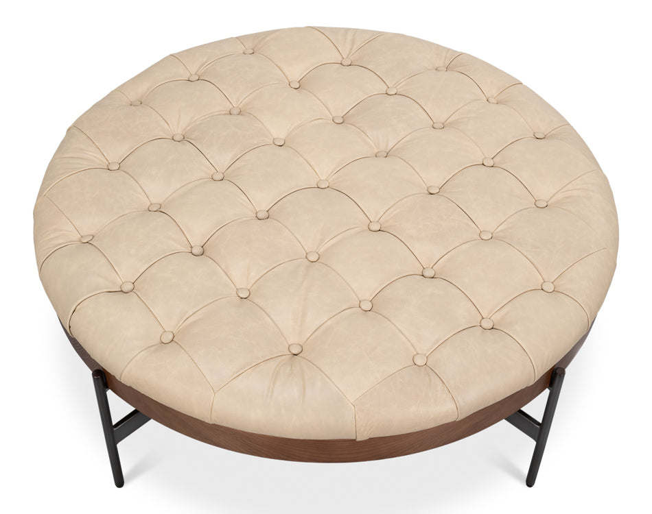 Corbet Cocktail Ottoman- Cappucino White - Chapin Furniture