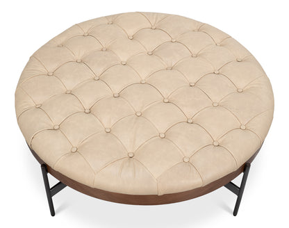 Corbet Cocktail Ottoman- Cappucino White - Chapin Furniture