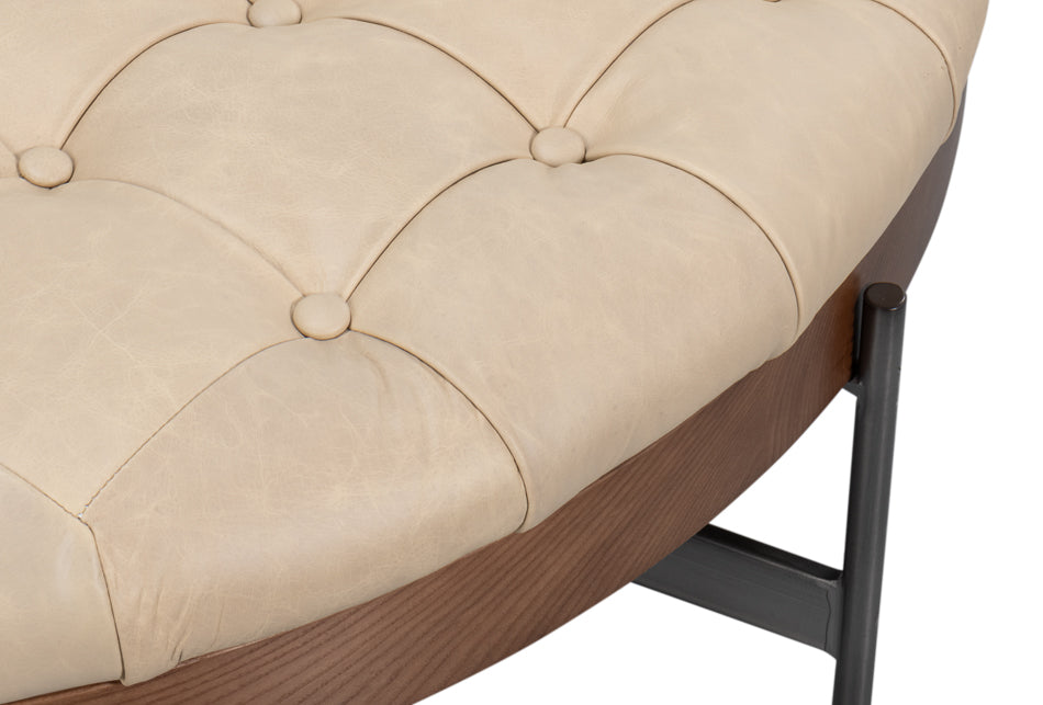 Corbet Cocktail Ottoman- Cappucino White - Chapin Furniture