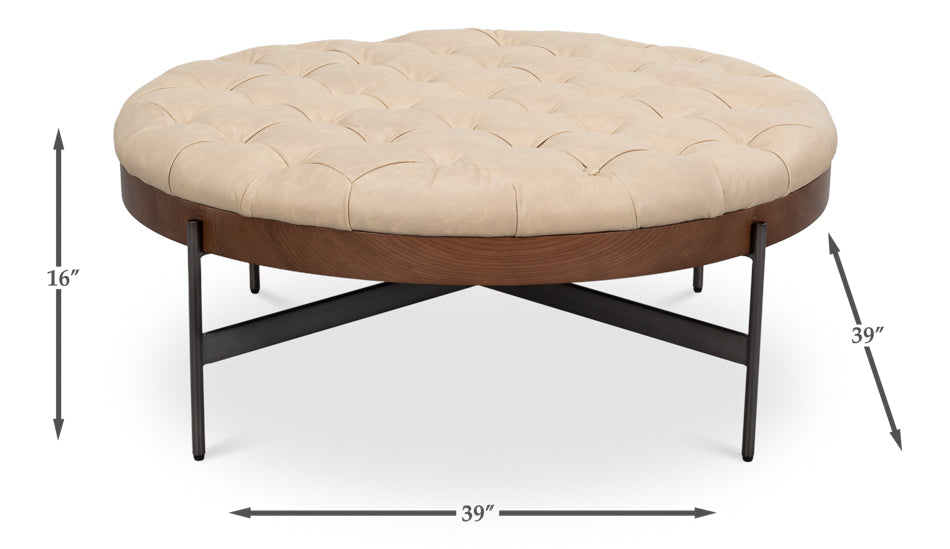 Corbet Cocktail Ottoman- Cappucino White - Chapin Furniture