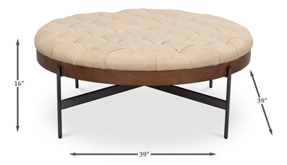 Corbet Cocktail Ottoman- Cappucino White - Chapin Furniture