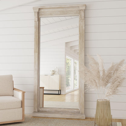 Adelaide Floor Mirror- White Wash - Chapin Furniture