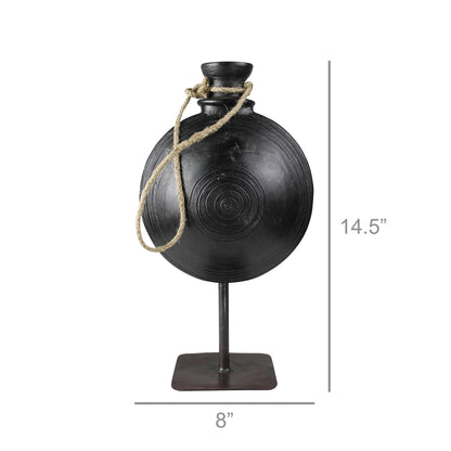 Bola Clay Pot on Stand - Medium - Chapin Furniture