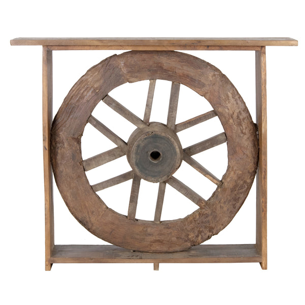 53" Reclaimed Wood Wheel Console Table - Chapin Furniture