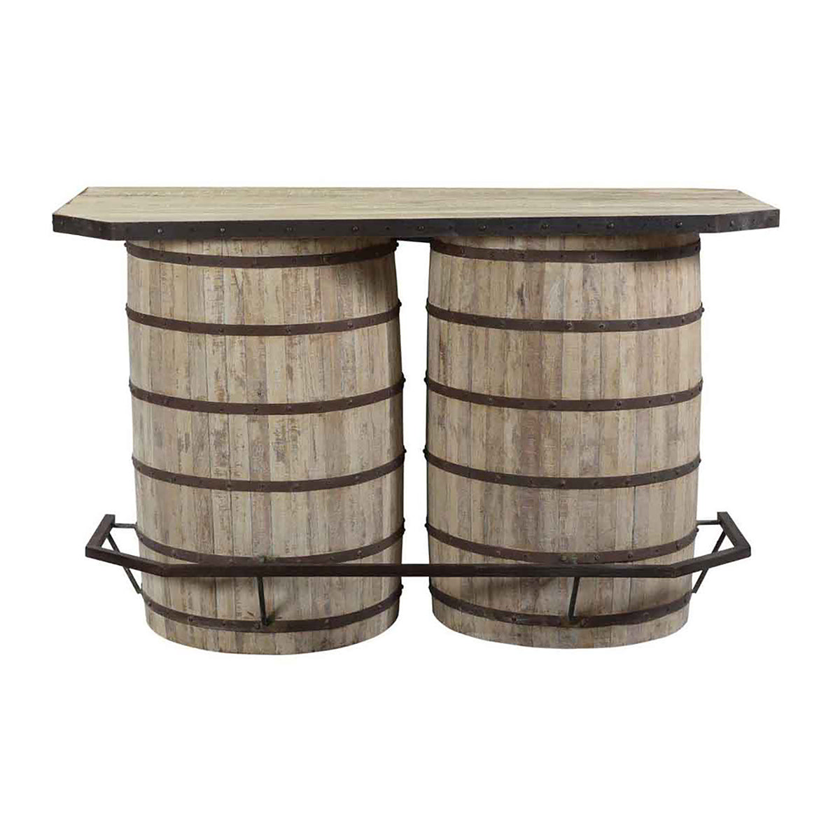 64" Reclaimed Wood Barrel Bar - Chapin Furniture