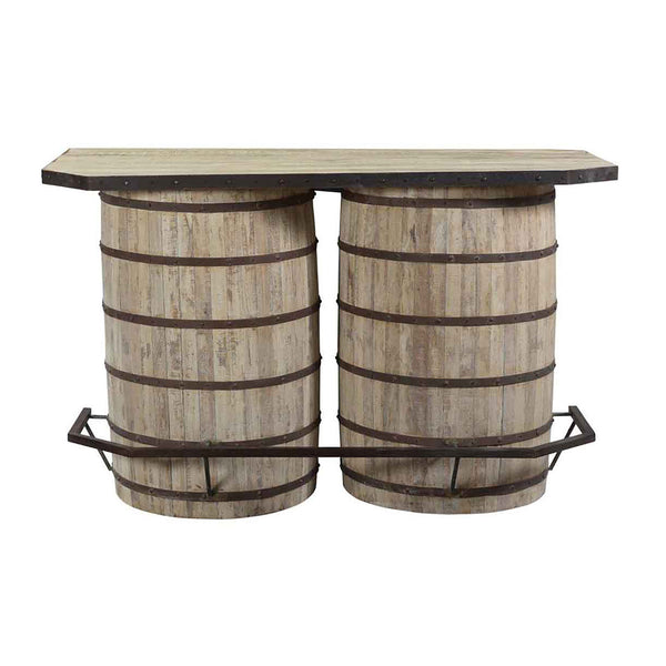 64" Reclaimed Wood Barrel Bar - Chapin Furniture