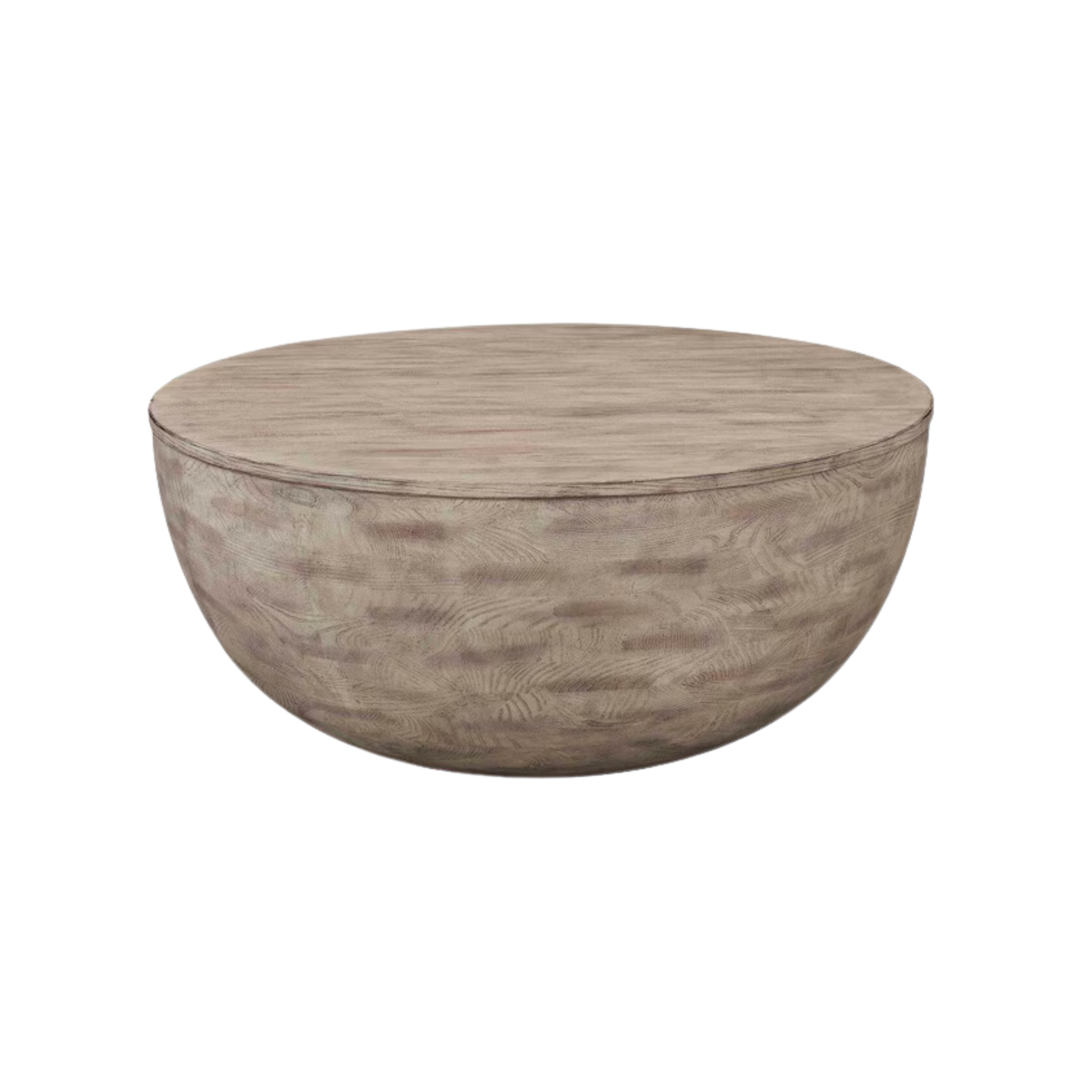 Tahiti Drum Cocktail Table - Copra White Gray - Chapin Furniture