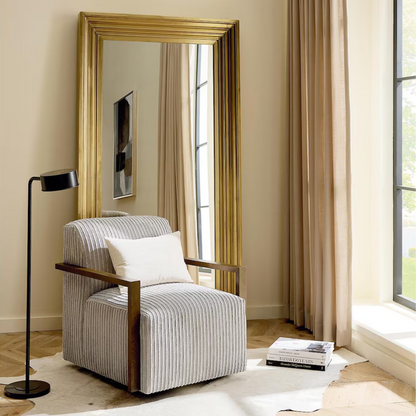 Creswell Wood Arm Swivel Chair - Custom - Chapin Furniture