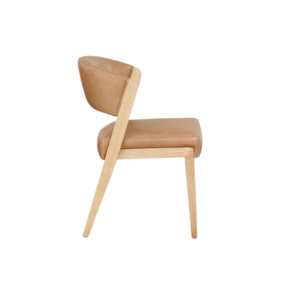 Asher Upholstered Faux Leather Dining Chair - Tan - Chapin Furniture
