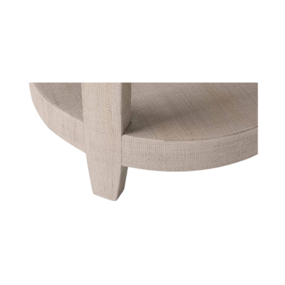 Ventura Raffia Round Lamp Table - Sand Grey - Chapin Furniture
