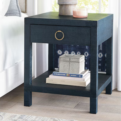 Ventura Raffia End Table - Pacific Blue - Chapin Furniture