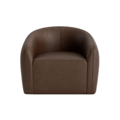 Garner Leather Barrel Swivel Chair - Custom - Chapin Furniture