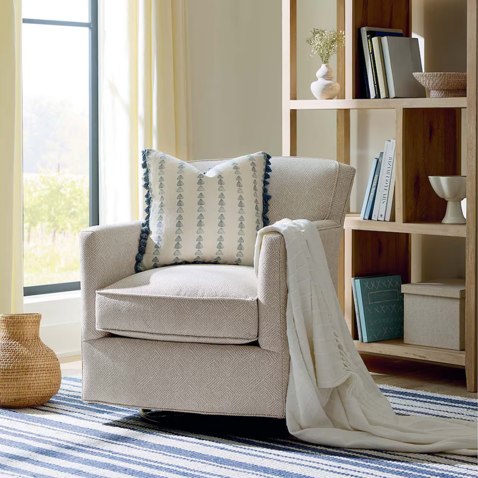 New American Living Thin Track Arm Swivel Glider Chair - Custom - Chapin Furniture