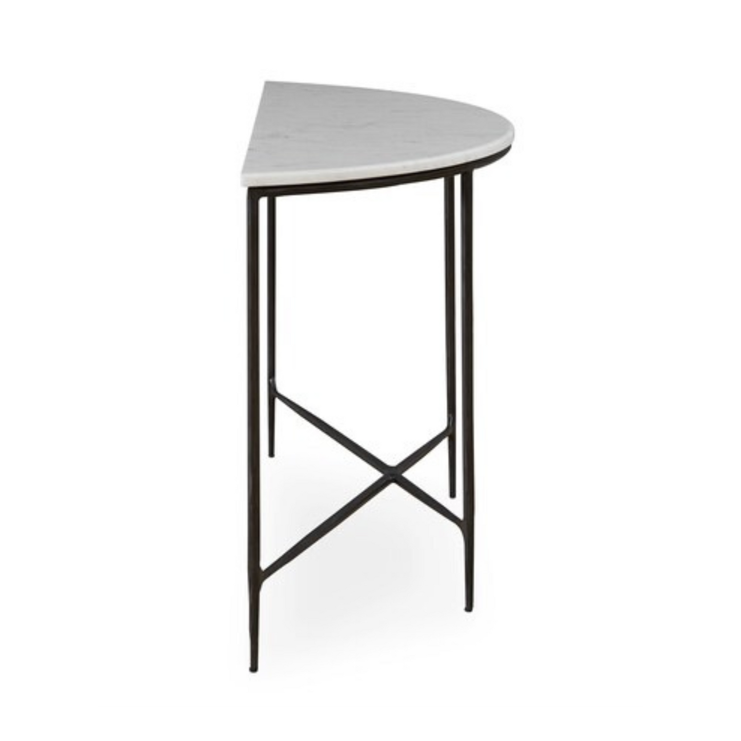 Keswick Demilune Console Table - Black Iron - Chapin Furniture