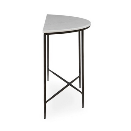 Keswick Demilune Console Table - Black Iron - Chapin Furniture