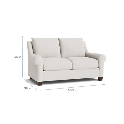 Ellery Roll Arm Loveseat - Custom - Chapin Furniture