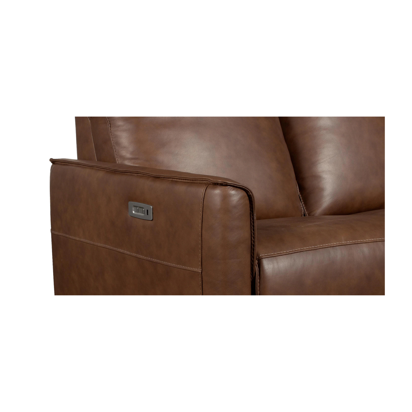 Everett Leather Reclining Sofa - Cork Leather - Chapin Furniture