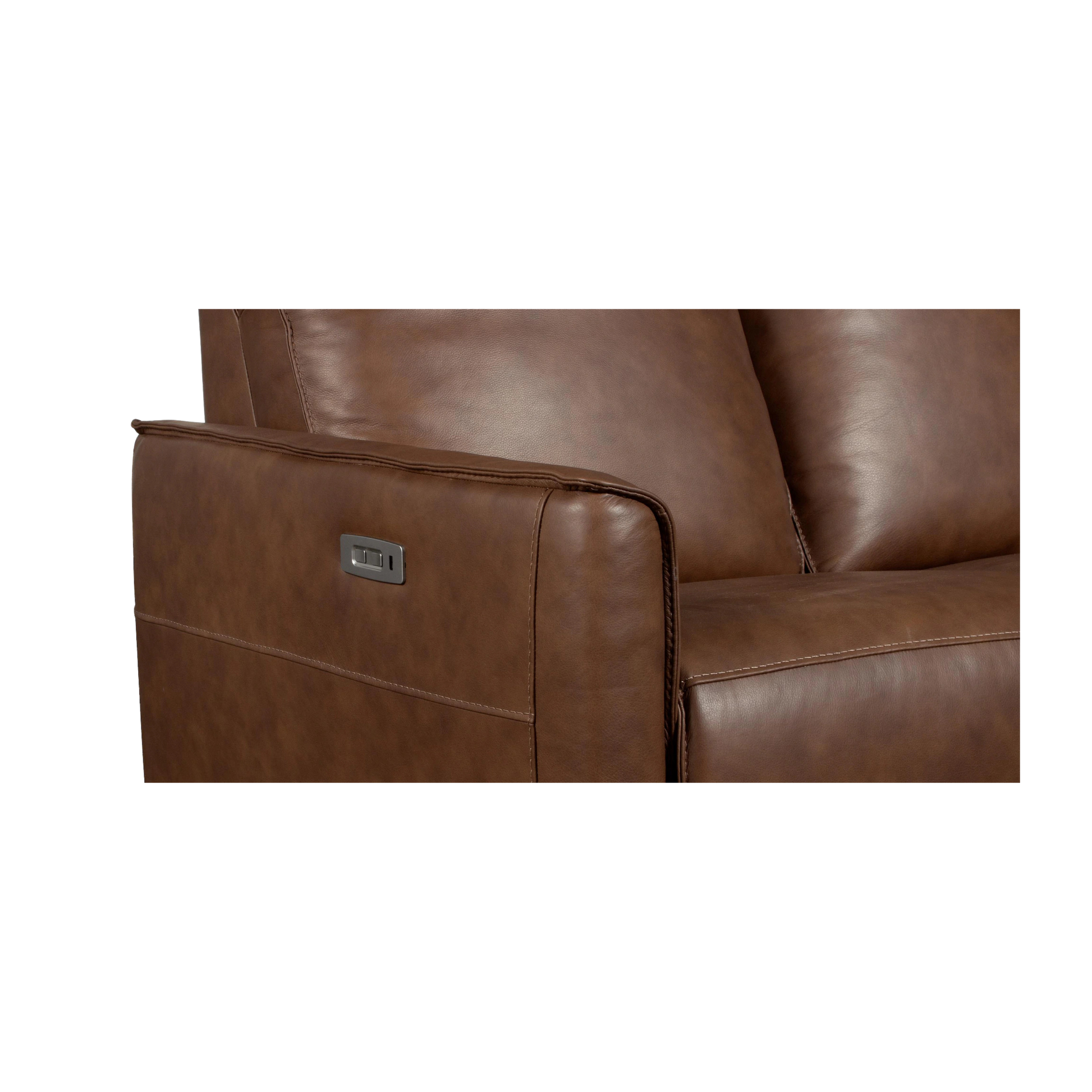 Everett Leather Reclining Sofa - Cork Leather - Chapin Furniture