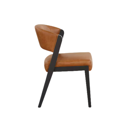 Asher Upholstered Faux Leather Dining Chair - Brown - Chapin Furniture