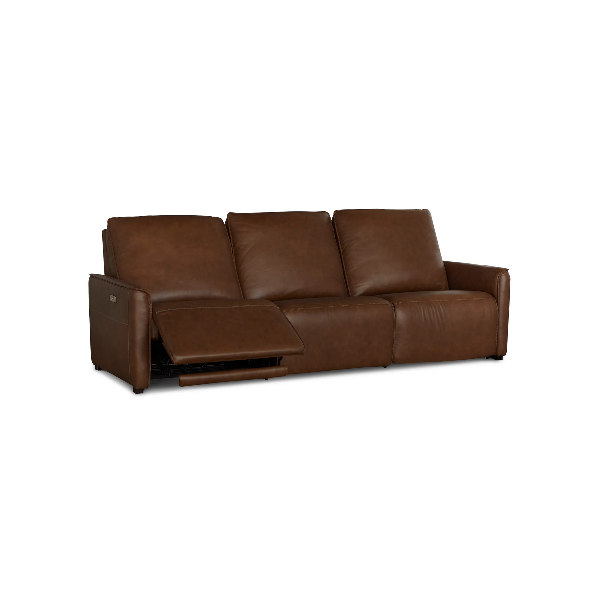 Everett Leather Modular Reclining Sofa - Cork Leather - Chapin Furniture
