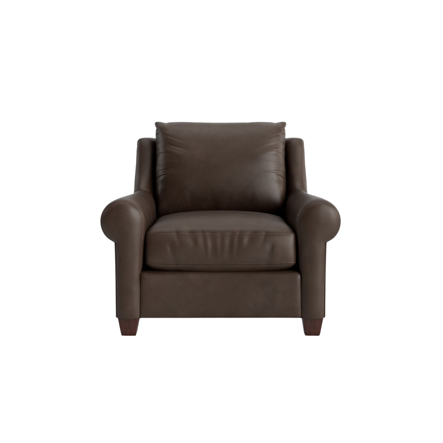 Ellery Leather Roll Arm Chair - Custom - Chapin Furniture