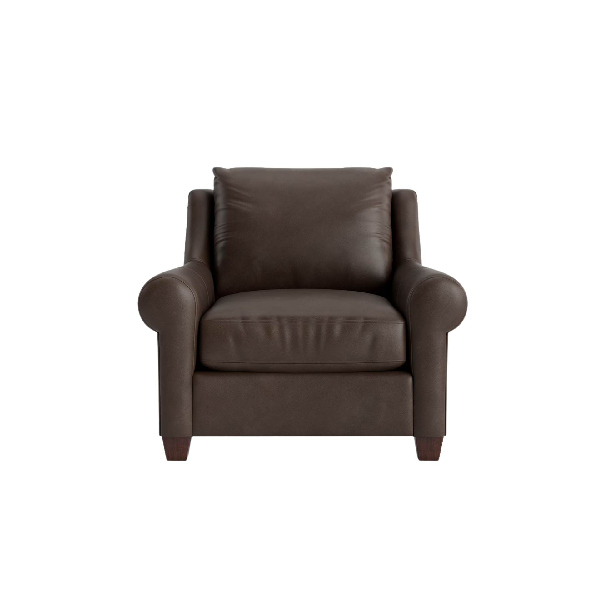 Ellery Leather Roll Arm Chair - Custom - Chapin Furniture