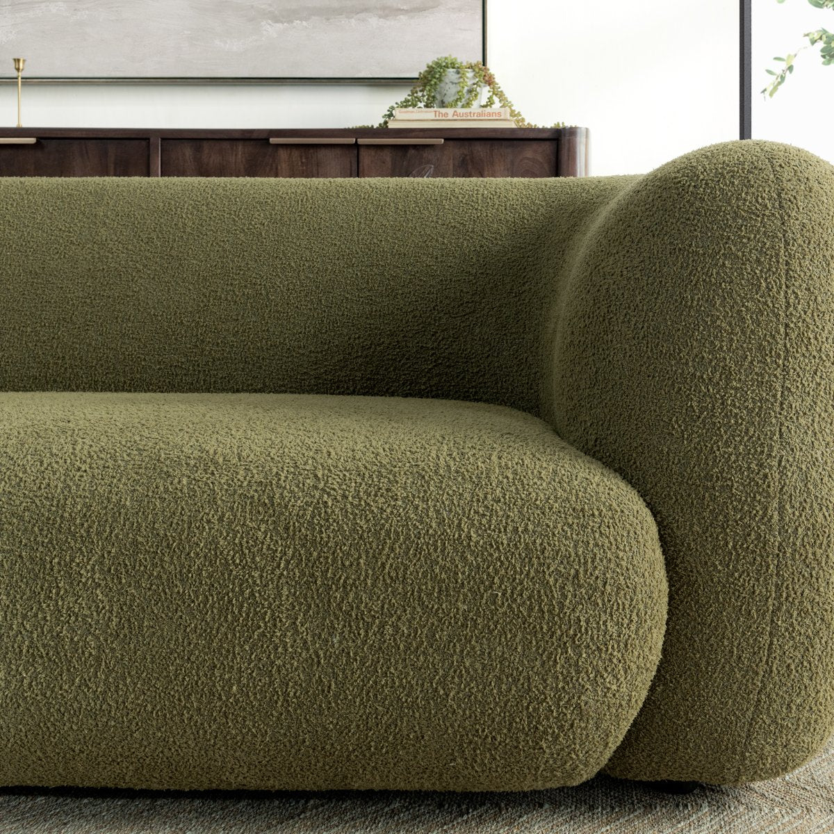 Faris Upholstered Sofa - Dark Olive - Chapin Furniture